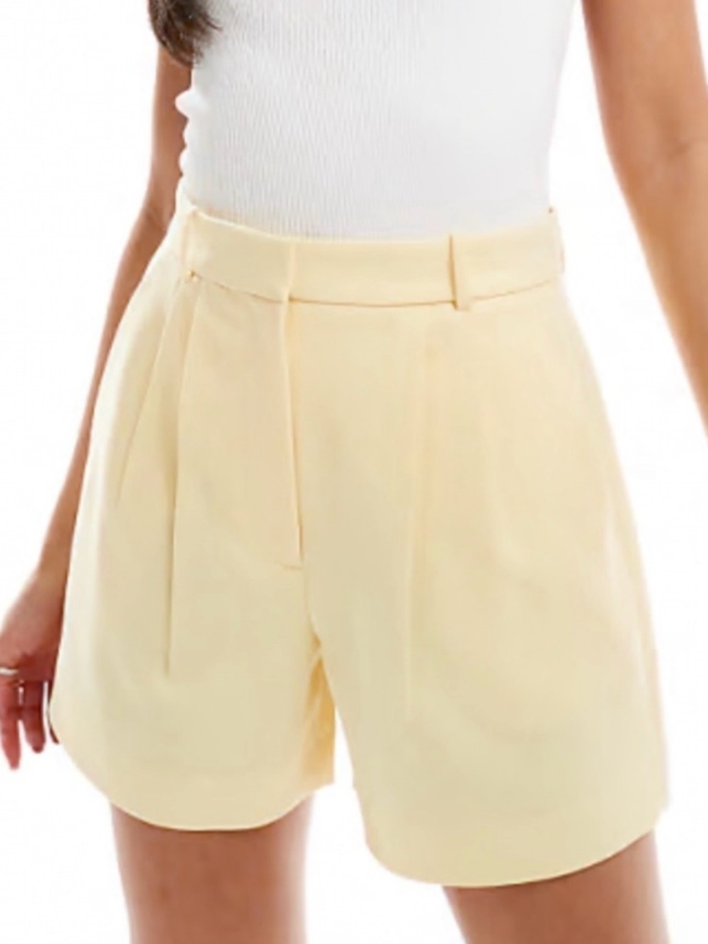 Abercrombie & Fitch High-Waist Sloane Yellow Tailored Shorts